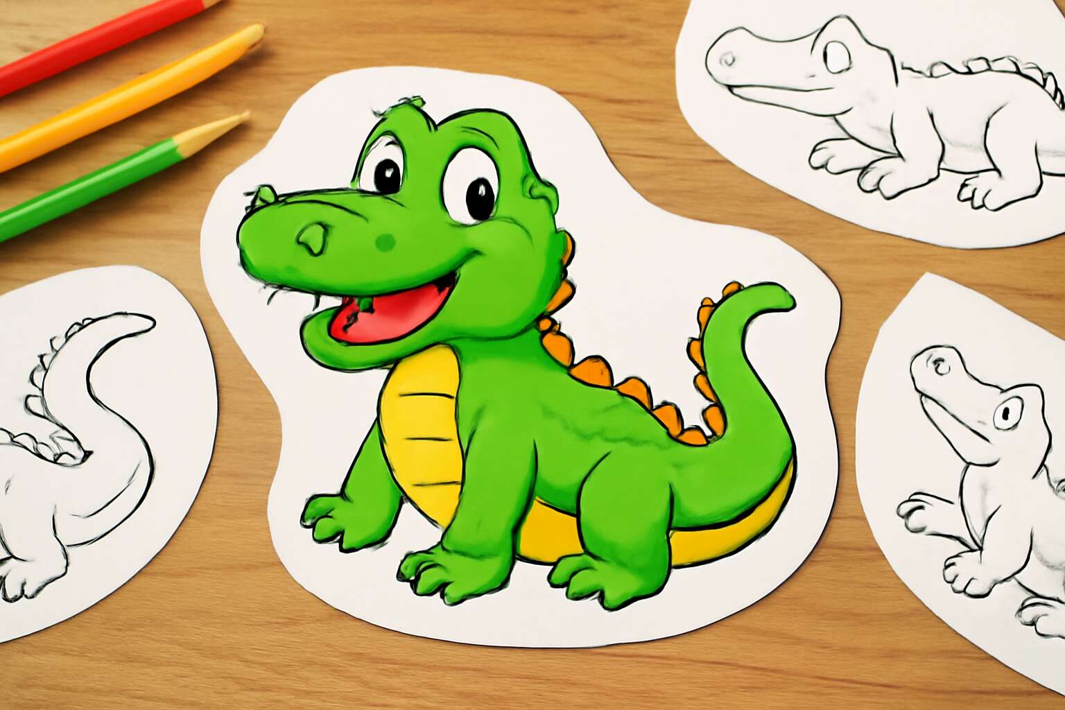crocodile colouring pages