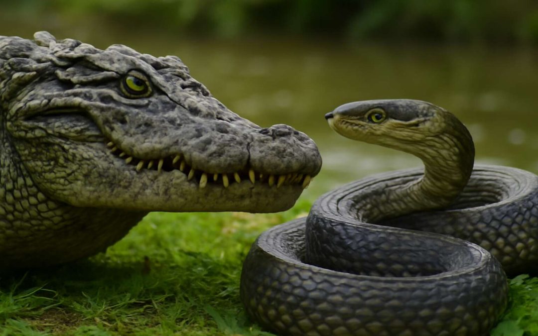 Crocodile versus snake: the ultimate showdown between two ancient predators
