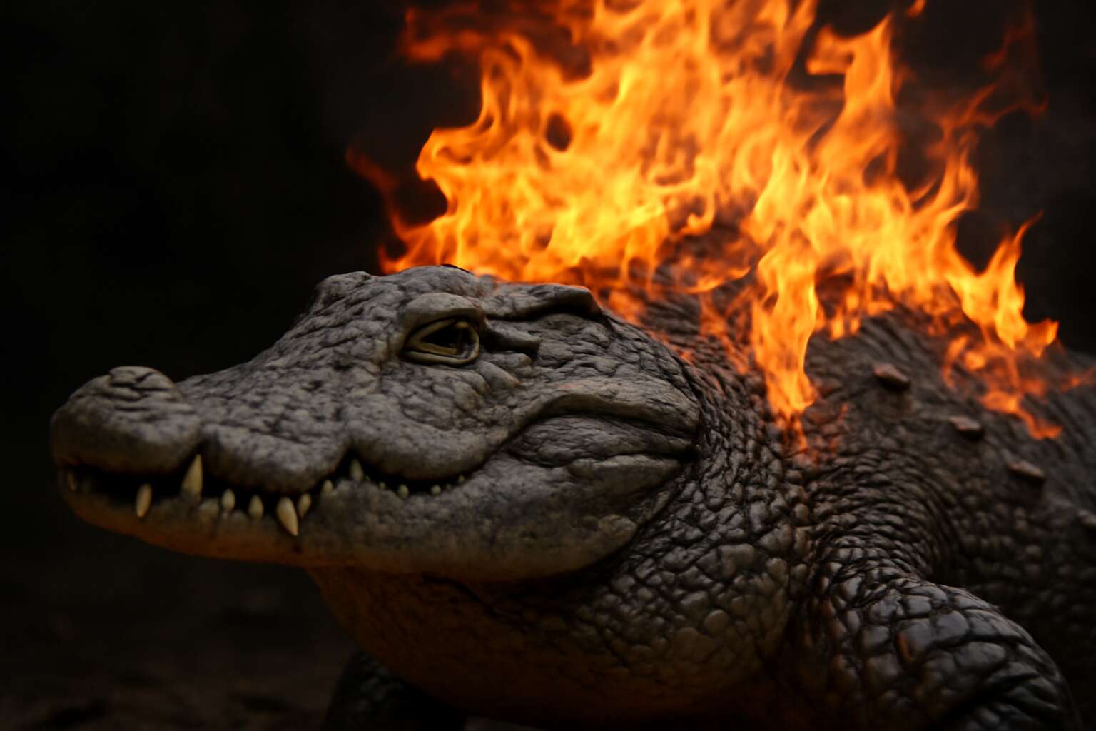 crocodile burning