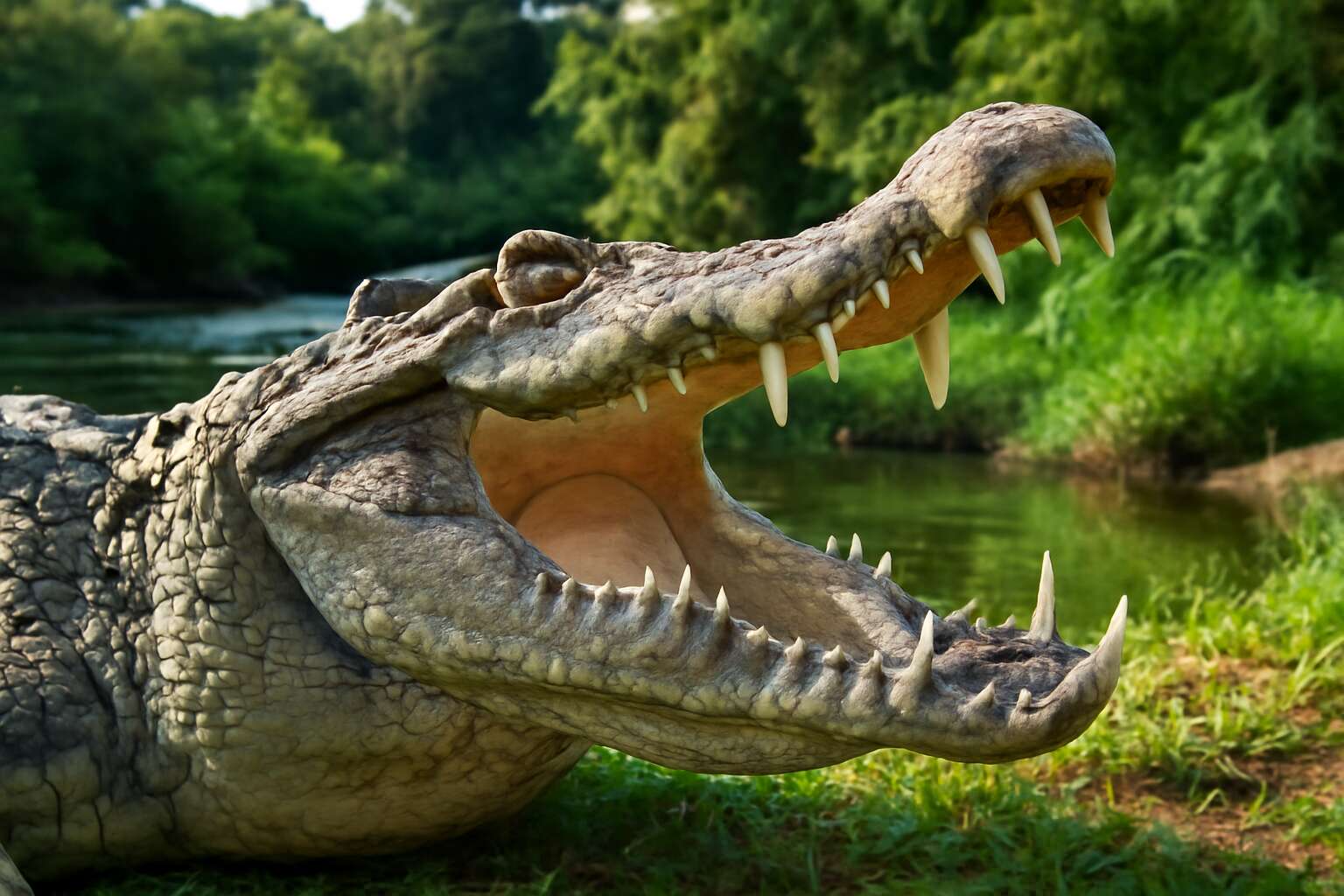 why crocodile open mouth