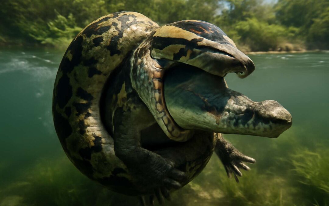 Unbelievable Encounter: Watch a Python Eating Crocodile in Nature’s Jaw-Dropping Matchup