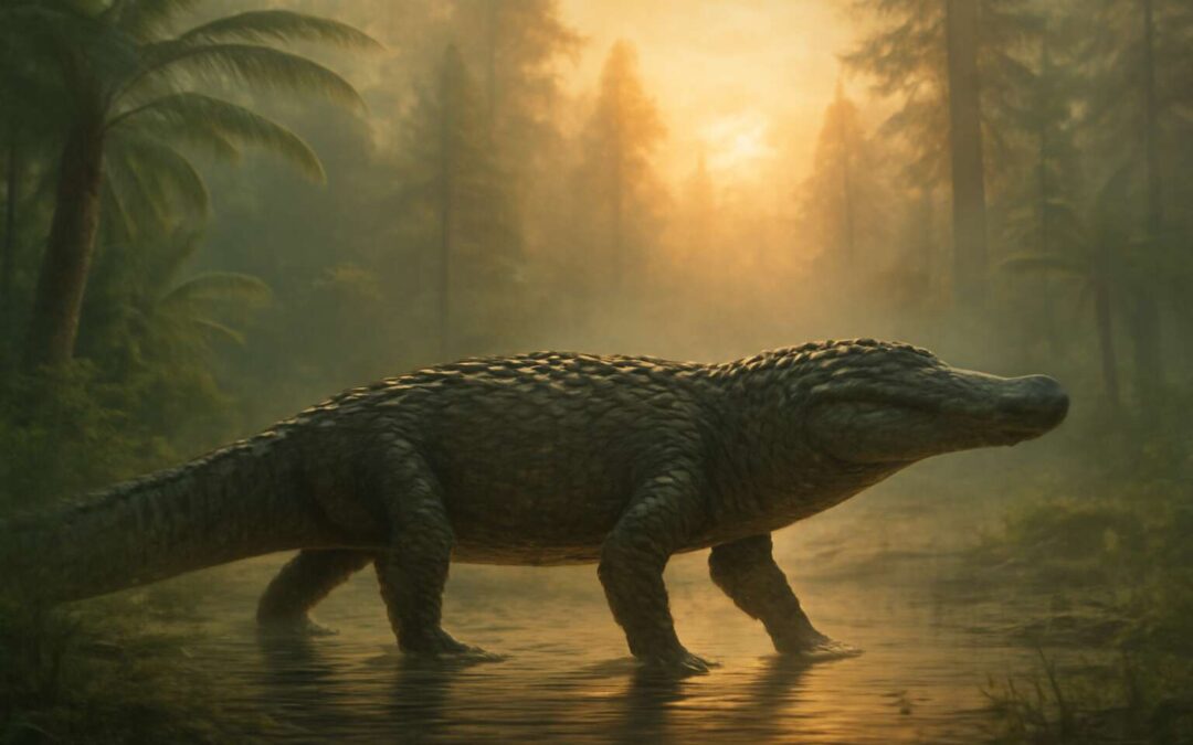 Unveiling the crocodile dinosaur: Earth’s ancient river hunter and predator.