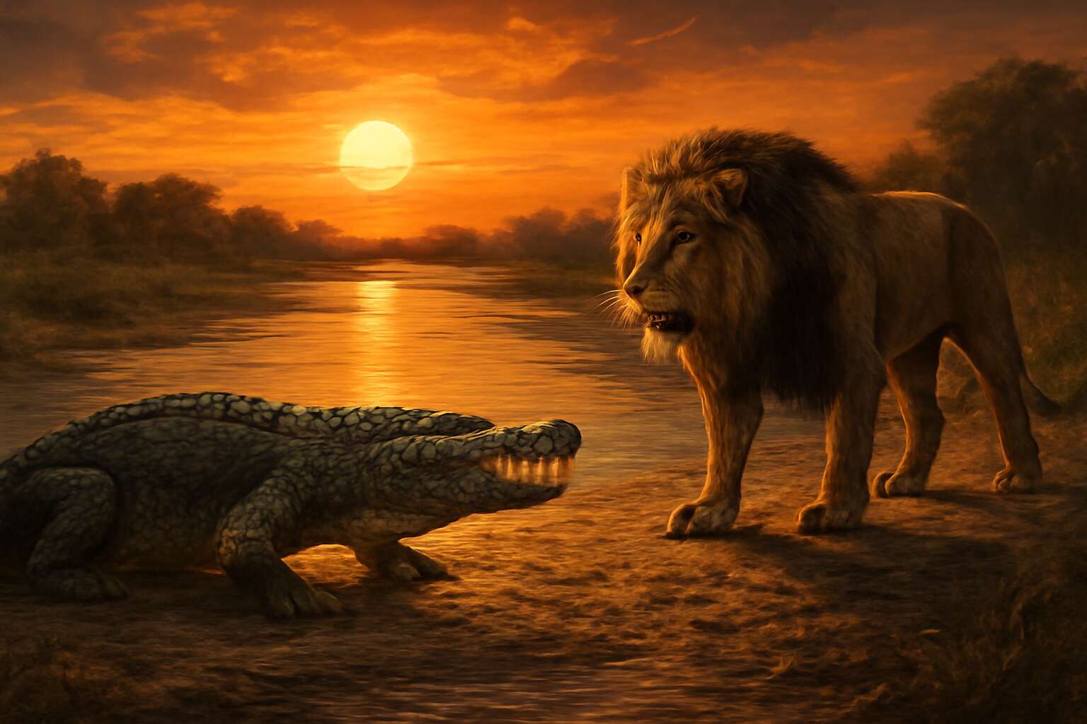 crocodile vs lion who would win